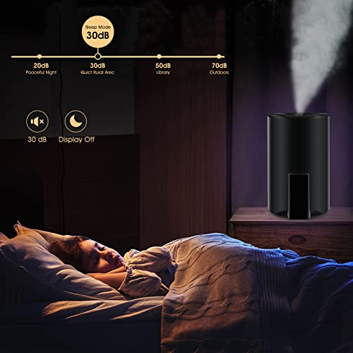 Cool and Warm Humidifiers for Bedroom Large Room, Top Fill 4.5L Quiet Smart Ultrasonic Humidifier for Babies Nursery, Plants & Whole House Built-in Humidity Sensor Essential Oil Diffuser 360°Nozzle