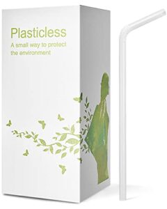 200 count 100% plant-based compostable straws – plasticless biodegradable flexible drinking straws – a fantastic eco friendly alternative to plastic straws