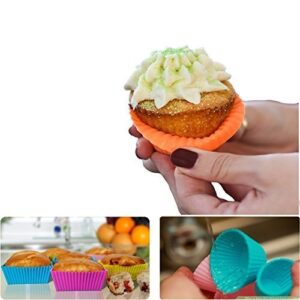 Silicone Cupcake Muffin Baking Cups Liners 36 Pack Reusable Non-Stick Cake Molds Sets