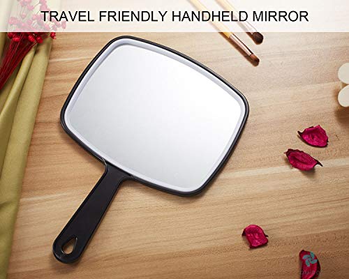 OMIRO Hand Mirror, Black Handheld Mirror with Handle, 6.3" W x 9.6" L