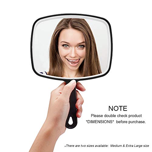 OMIRO Hand Mirror, Black Handheld Mirror with Handle, 6.3" W x 9.6" L