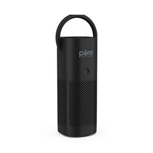 pure enrichment purezone mini portable air purifier – true hepa filter cleans air, helps alleviate allergies, eliminates smoke & more — ideal for traveling, home, and office use (black)