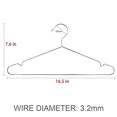 TIMMY Wire Hangers 40 Pack Stainless Steel Strong Metal Coat Hanger Clothes 16.5 Inch