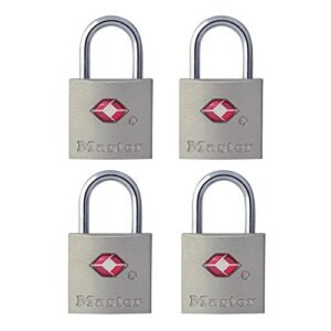 master lock tsa luggage locks with key, tsa approved lock for backpacks, bags and luggage, 4 pack, 4683q
