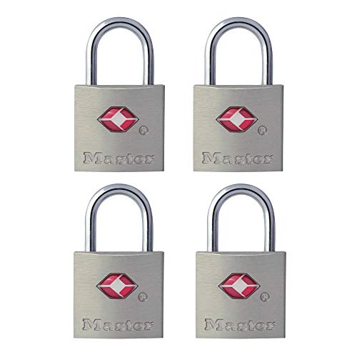 Master Lock TSA Luggage Locks with Key, TSA Approved Lock for Backpacks, Bags and Luggage, 4 Pack, 4683Q