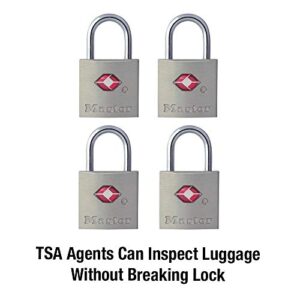 Master Lock TSA Luggage Locks with Key, TSA Approved Lock for Backpacks, Bags and Luggage, 4 Pack, 4683Q