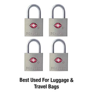 Master Lock TSA Luggage Locks with Key, TSA Approved Lock for Backpacks, Bags and Luggage, 4 Pack, 4683Q