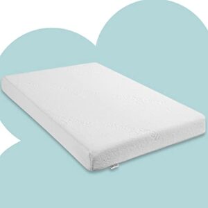 hygge hush pack n play mattresses, pack and play mattress pad, playard mattress memory foam, portable toddlers mattress firmness featuring soft removable washable outer cover(38″x26″x3″)