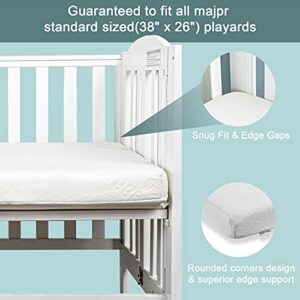 Hygge Hush Pack n Play Mattresses, Pack and Play Mattress Pad, Playard Mattress Memory Foam, Portable Toddlers Mattress Firmness Featuring Soft Removable Washable Outer Cover(38"x26"x3")