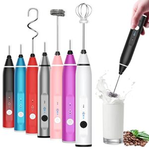 laposso milk frother rechargeable handheld electric whisk coffee frother mixer with 3 stainless whisks 3 speed adjustable foam maker blender for coffee matcha latte cappuccino hot chocolate