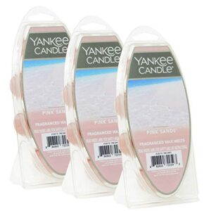 yankee candle pink sands wax melts, 3 packs of 6 (18 total),light pink