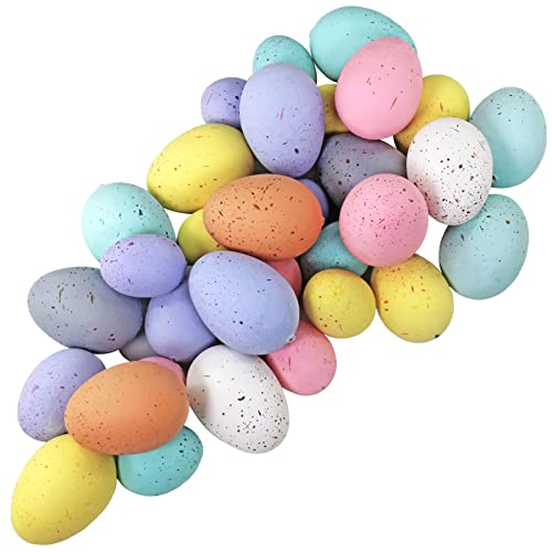 32 Pcs Assorted Faux Foam Easter Eggs Speckled Eggs Decorative Pastel Easter Eggs for DIY Easter Wreath Centerpiece Bowl Basket Fillers Party Favor Gift Spring Home Wedding Table Indoor Decor