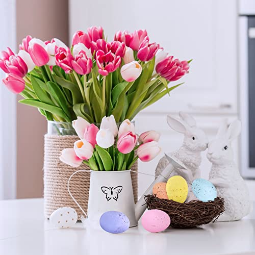32 Pcs Assorted Faux Foam Easter Eggs Speckled Eggs Decorative Pastel Easter Eggs for DIY Easter Wreath Centerpiece Bowl Basket Fillers Party Favor Gift Spring Home Wedding Table Indoor Decor
