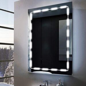silikang led mirror lights, vanity make up strip light, 10ft ultra bright white led, dimmable touch control dressing lights, for makeup table & bathroom mirror, etl listed (mirror not included)