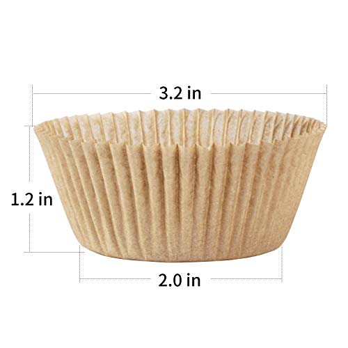 Caperci Standard Natural Cupcake Liners 500 Count, No Smell, Food Grade & Grease-Proof Baking Cups Paper