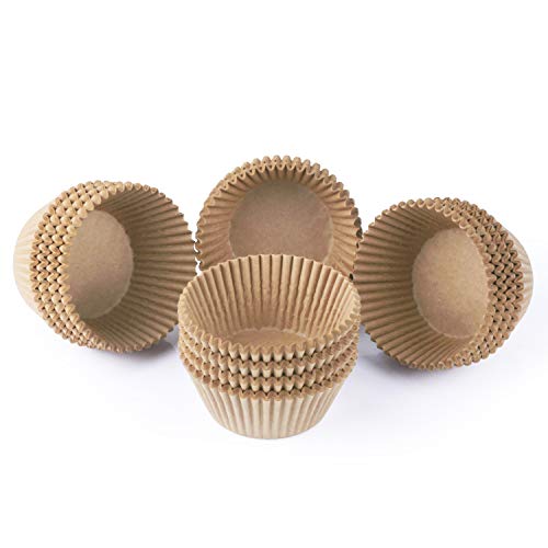 Caperci Standard Natural Cupcake Liners 500 Count, No Smell, Food Grade & Grease-Proof Baking Cups Paper