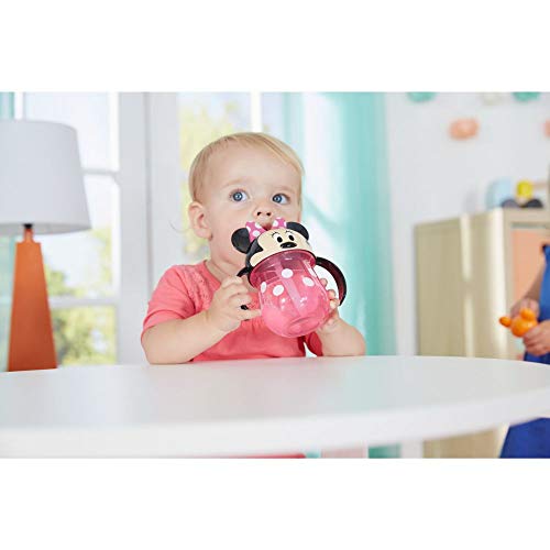 The First Years Minnie Mouse Straw Cup: Toddler trainer cup with soft-tip straw and easy-grasp handles