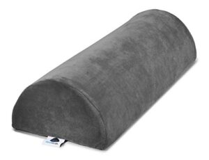 allsett health large half moon bolster pillow for legs, knees, lower back and head, lumbar support pillow for bed, sleeping | semi roll for ankle and foot comfort – machine washable cover, grey