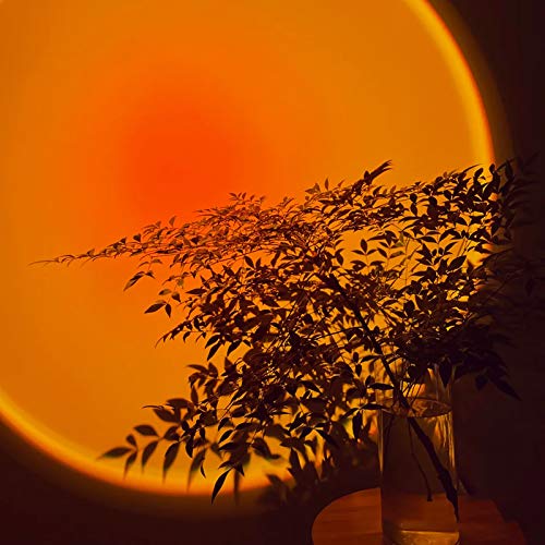 Tsrarey Sunset Projection Lamp, 180 Degree Rotation Rainbow Projection Lamp Led Light,Sunset Night Light Projector for Party Bedroom Decor (Sunset Red)