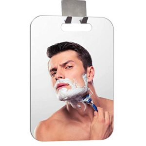 xoyo-fogless shower mirror (11inx7.48in), anti-fog shower mirror, shower makeup shave mirror, frameless shower mirror, wall hanging mirror (large, shaver hook)