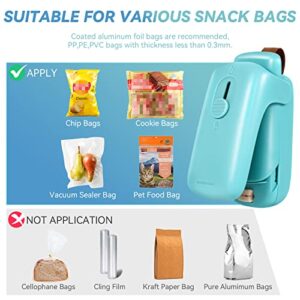 Mini Bag Sealer, ROMSTO Handheld Heat Vacuum Sealer, 2 in 1 Heat Sealer and Cutter with Lanyard, Portable Bag Resealer Machine for Plastic Bags Food Storage Snacks Freshness (2xAA Batteries Included)