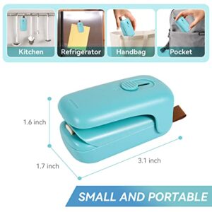 Mini Bag Sealer, ROMSTO Handheld Heat Vacuum Sealer, 2 in 1 Heat Sealer and Cutter with Lanyard, Portable Bag Resealer Machine for Plastic Bags Food Storage Snacks Freshness (2xAA Batteries Included)