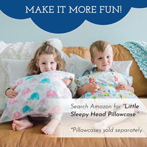 Little Sleepy Head Toddler Pillow 13" x 18" Soft Hypoallergenic - Best Pillow for Kids! Better Neck Support and Sleeping! Better Naps in Bed, a Crib, or at School! Makes Travel Comfier! (Pillow Only)