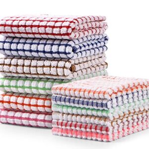 AOTBAT Kitchen Towels and Dishcloths Set, 16 x 25 and 12 x 12, Set of 12 Bulk Cotton Kitchen Towels Set, Dish Towels for Washing Dishes Dish Rags for Everyday Cooking and Baking