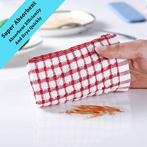 AOTBAT Kitchen Towels and Dishcloths Set, 16 x 25 and 12 x 12, Set of 12 Bulk Cotton Kitchen Towels Set, Dish Towels for Washing Dishes Dish Rags for Everyday Cooking and Baking