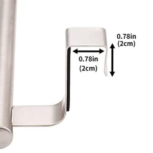 Qflushor Over The Door Towel Rack, Kitchen Over Door Towel Holder, Over Cabinet Towel Bar, Stainless Steel Over Door Hanger, Brushed, 2 Pack