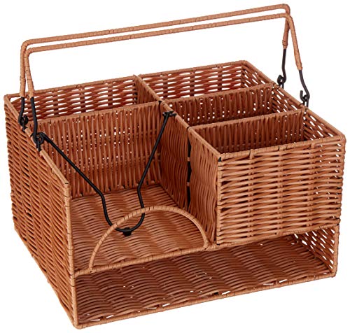 KOVOT Poly-Wicker Tabletop Cutlery Organizer | Woven Polypropylene | Measures 13.5" x 11" x 7.5"