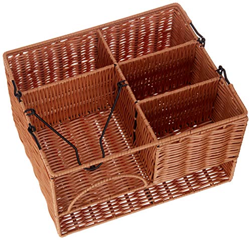 KOVOT Poly-Wicker Tabletop Cutlery Organizer | Woven Polypropylene | Measures 13.5" x 11" x 7.5"