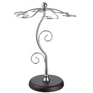 MyGift 6-Hook Artistic Elegant Freestanding Silver Tone Metal Countertop Wine Glass Stand/Stemware Rack/Air Drying Tree Display