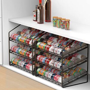CANYAVE Can Orgaziner for Pantry, Can Organizer Can Storage Dispenser Rack for Pantry, Cabinet, Kitchen 3-Tier (Black)