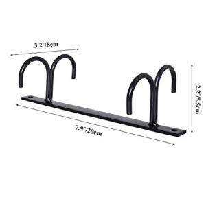 Mocoum Under Cabinet Mug Rack, Rustic Mug Organizer Rack Cup Holder Under Shelf Hanging Hooks Rack for Mugs, Coffee Cups and Kitchen Utensils Display (Black-2 Pack-8 Hooks)