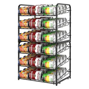 vrisa stackable can rack organizer 2 pack can dispenser for food storage can organizer for kitchen pantry cabinet hold up to 72 cans black