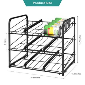 Vrisa Stackable Can Rack Organizer 2 Pack Can Dispenser for Food Storage Can Organizer for Kitchen Pantry Cabinet Hold up to 72 Cans Black