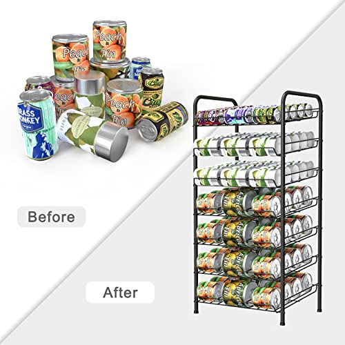 Vrisa Can Organizer for Pantry 7-tier Can Rack Organizer Can Storage Dispenser Rack Holds up to 84 Cans for Canned Food Kitchen Cabinet or Pantry Shelf