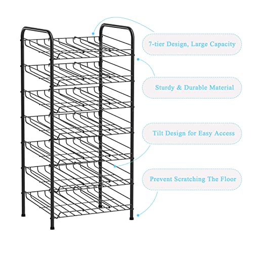 Vrisa Can Organizer for Pantry 7-tier Can Rack Organizer Can Storage Dispenser Rack Holds up to 84 Cans for Canned Food Kitchen Cabinet or Pantry Shelf