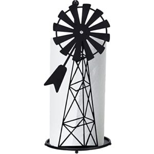 vesici windmill paper towel holder western decor metal farmhouse paper towel holder countertop farm vintage rustic country style kitchen paper towel rack for kitchen bathroom home decor, 14.4 inch