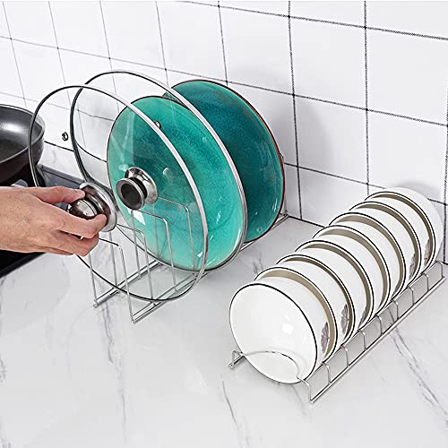 MINGFANITY Small Dish Drainer,Stainless Steel Bowl Drying Rack for Kitchen Counter Organizer Storage, Storage Shelf, Chrome