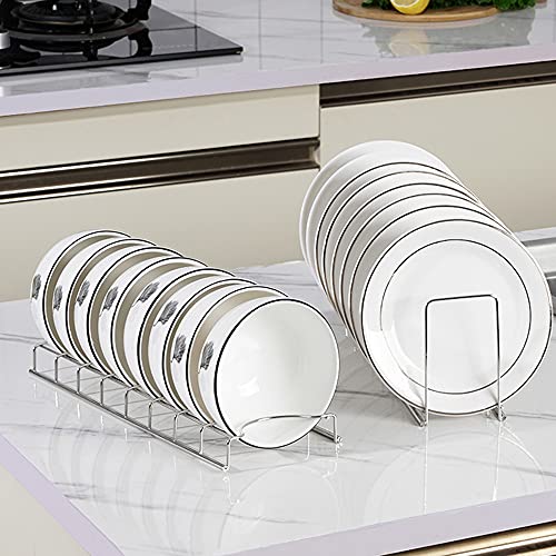 MINGFANITY Small Dish Drainer,Stainless Steel Bowl Drying Rack for Kitchen Counter Organizer Storage, Storage Shelf, Chrome