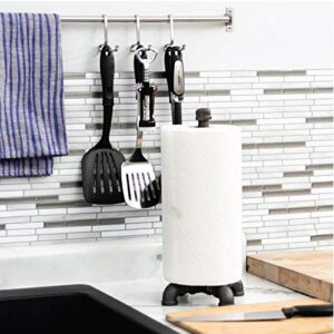 PIPE DÉCOR Rustic Industrial Pipe Paper Towel Holder Heavy Duty DIY Style, Free Standing Kit, Modern Chic Industrial Steel Grey, Commercial Grade Metal