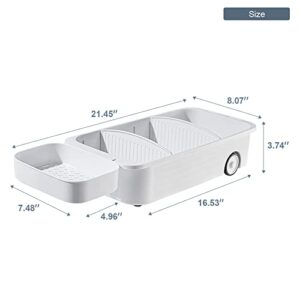 Under Sink Caddy Organizer with Pull Out Fridge Storage Bins Basket for Kitchen Bathroom and Cabinet (8" Wide, White)