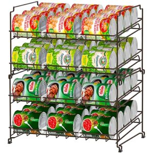 minicloss 4-tier can rack organizer, stackable pantry organizer can storage dispenser holds up to 48 cans for kitchen cabinet, countertop, bronze