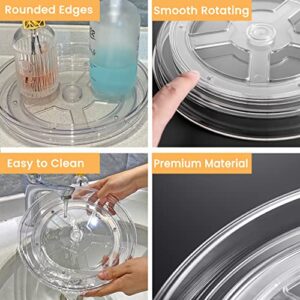 vacane 2 Pack Clear Lazy Susan Organizer 13" Plastic Lazy Susan Turntable for Cabinet Rotating Pantry Lazy Susan Cabinet Organizer, Storage Containers for Kitchen, Refrigerator Countertop, Bathroom