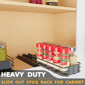 SpaceAid Pull Out Spice Rack Organizer for Cabinet, Heavy Duty Slide Out Seasoning Kitchen Organizer, Cabinet Organizer, with Labels and Chalk Marker, 4.5" W x10.75 D x2.5 H, 1 Drawer 1-Tier