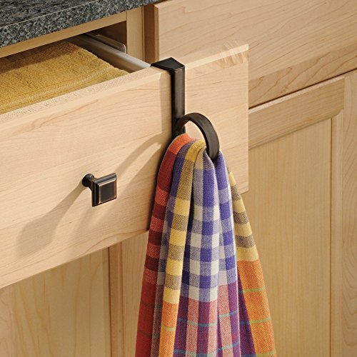 iDesign Axis Steel Over-the-Cabinet Towel Holder Loop - 3.2" x 1" x 3.7", Bronze