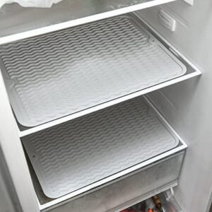 Kitchen Refrigerator Shelf Liners Non Adhesive 12x16 inch , Non Slip Drawer Cabinet Liner for Shelves , Fridge Mats Waterproof Washable 2 Pack