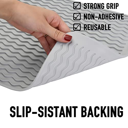 Kitchen Refrigerator Shelf Liners Non Adhesive 12x16 inch , Non Slip Drawer Cabinet Liner for Shelves , Fridge Mats Waterproof Washable 2 Pack